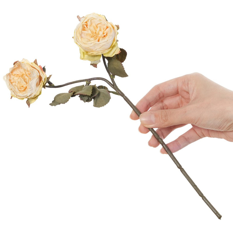 Real-Touch Faux Rose Stems, 13" Tall with 2.5" Blooms - Set of 2 Artificial Roses for Vase Arrangements, Wedding Centerpieces, Home & Office Decor
