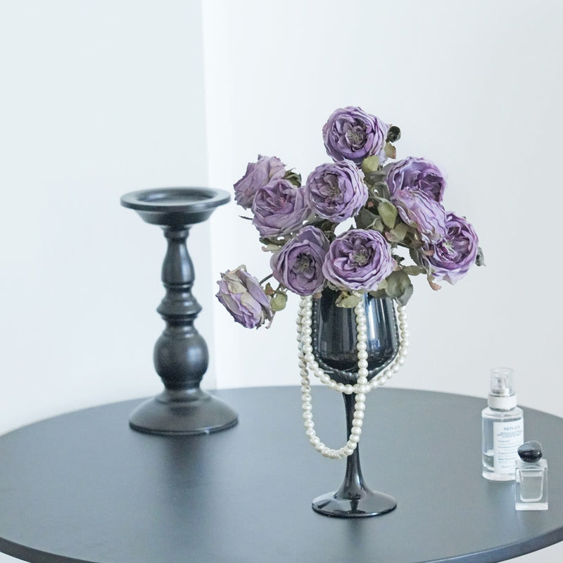 Real-Touch Faux Rose Stems, 13" Tall with 2.5" Blooms - Set of 2 Artificial Roses for Vase Arrangements, Wedding Centerpieces, Home & Office Decor