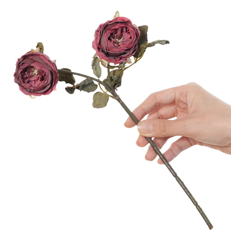 Real-Touch Faux Rose Stems, 13" Tall with 2.5" Blooms - Set of 2 Artificial Roses for Vase Arrangements, Wedding Centerpieces, Home & Office Decor