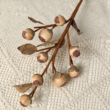 16" Realistic Dried Monk Fruit Stems, Set of 2 - Rustic Fall Decor for Centerpieces, Wedding Florals & Boho Home Styling, Artificial Fruit for Vases and Seasonal Displays