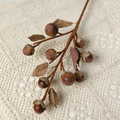 16" Realistic Dried Monk Fruit Stems, Set of 2 - Rustic Fall Decor for Centerpieces, Wedding Florals & Boho Home Styling, Artificial Fruit for Vases and Seasonal Displays