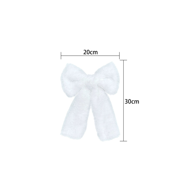 Velvet Christmas Bow Decor - Red & White Floral Accents for Holiday Parties, Weddings, Home Decor (12", 18", 27.5")
