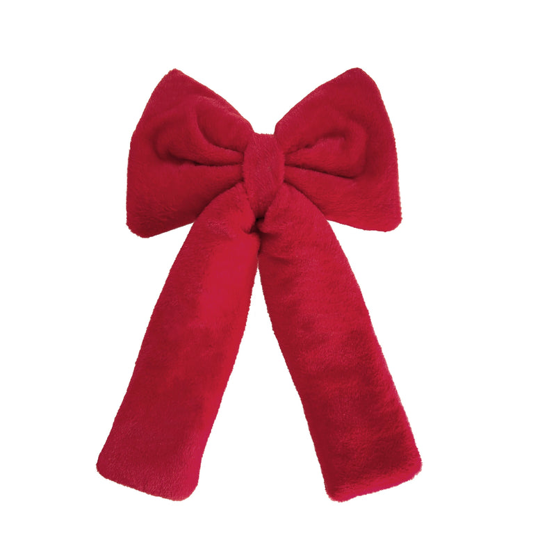 Velvet Christmas Bow Decor - Red & White Floral Accents for Holiday Parties, Weddings, Home Decor (12", 18", 27.5")