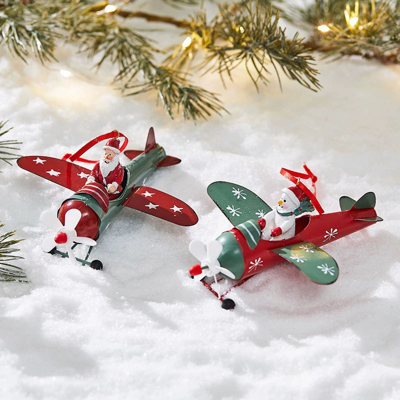 Christmas Tree Ornaments Set - 20" Rustic Metal Hanging Decor with Santa & Reindeer, Holiday Home Decor, Wedding Party, DIY Seasonal Display