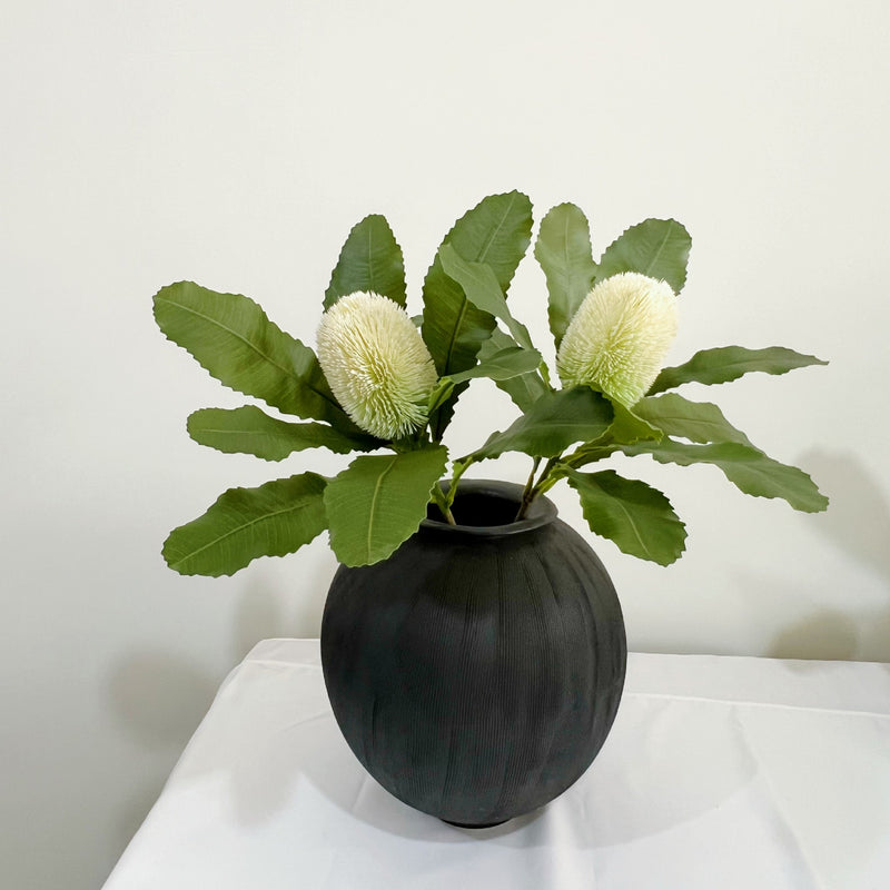 Artificial King Protea Flower Stem, 22" Real-Touch Plastic Faux Blooms for Vase Arrangements, Wedding Centerpieces, Home & Office Decor