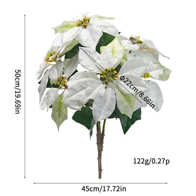 Realistic Christmas Faux Flower Arrangement, 20" Tall, Outdoor Holiday Decor, Thanksgiving, Winter Wonderland, Party Centerpiece, Vase Stems