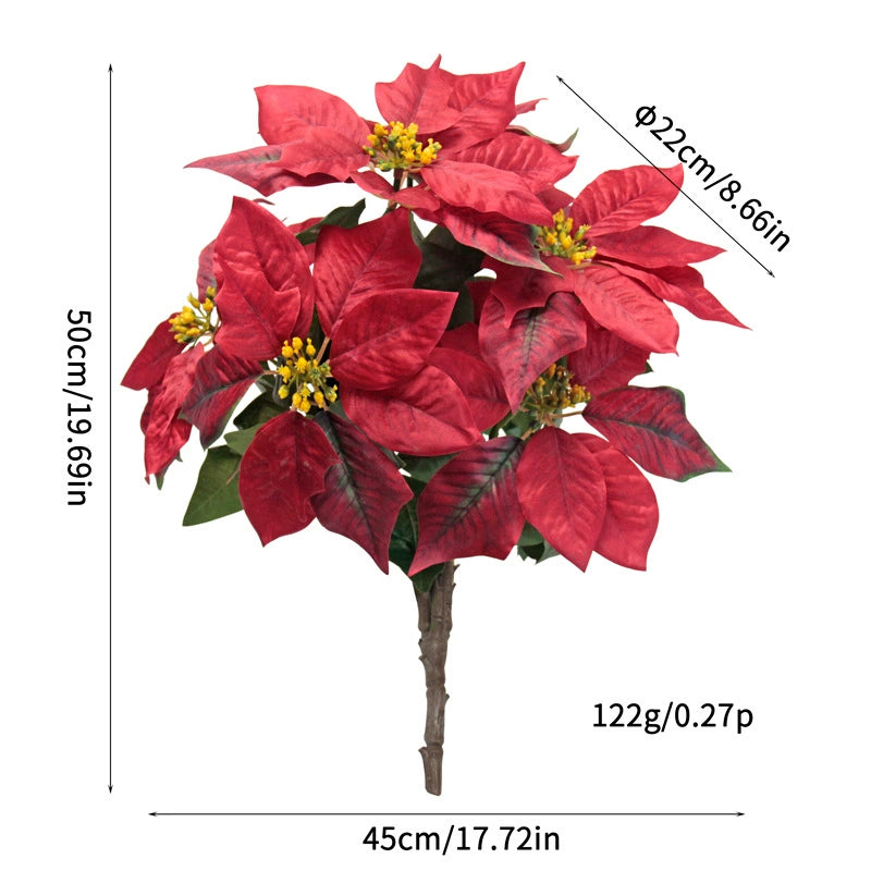 Realistic Christmas Faux Flower Arrangement, 20" Tall, Outdoor Holiday Decor, Thanksgiving, Winter Wonderland, Party Centerpiece, Vase Stems