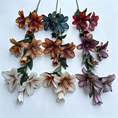 Real-Touch Silk Lily Flowers, 30" Tall, 6.5" Bloom, Perfect for Home Decor, Weddings, and Floral Arrangements