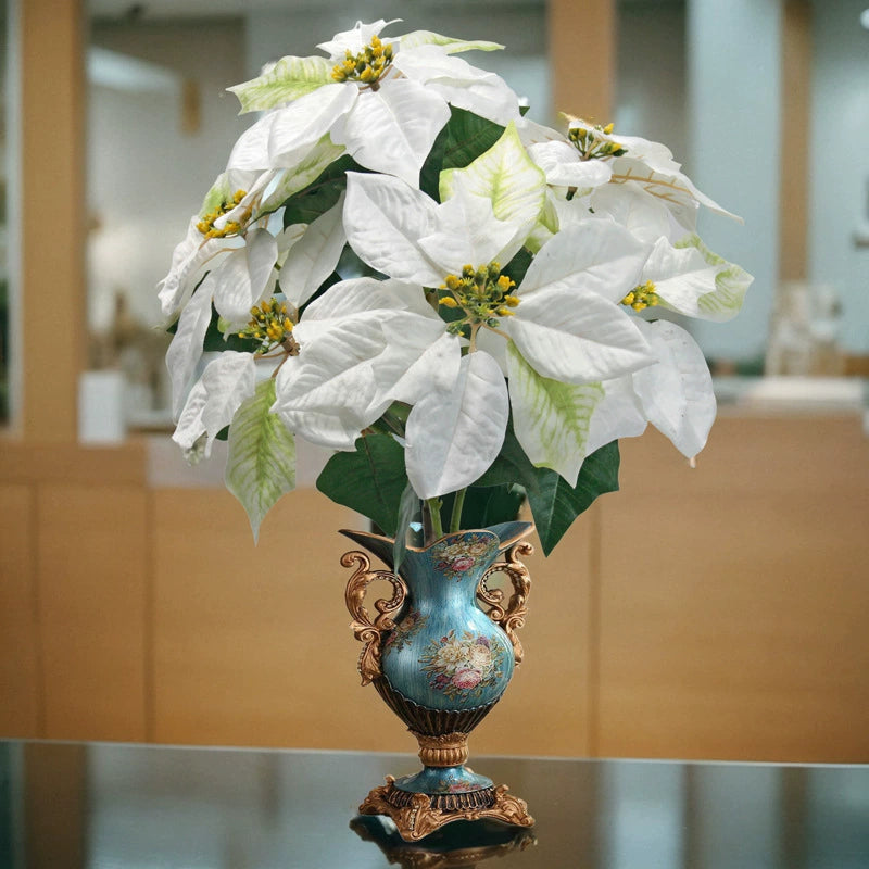 Realistic Christmas Faux Flower Arrangement, 20" Tall, Outdoor Holiday Decor, Thanksgiving, Winter Wonderland, Party Centerpiece, Vase Stems