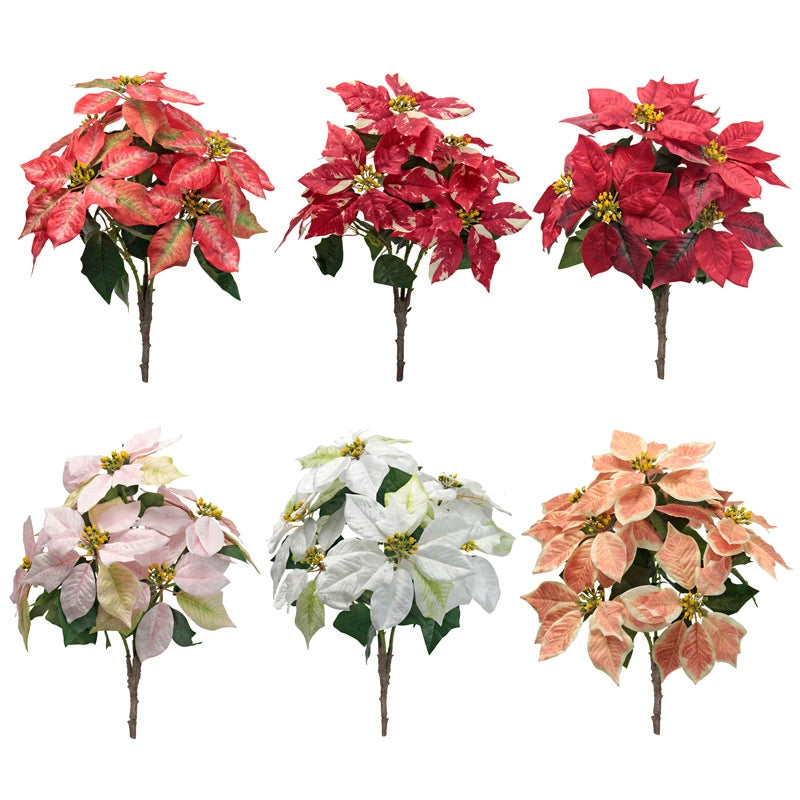 Realistic Christmas Faux Flower Arrangement, 20" Tall, Outdoor Holiday Decor, Thanksgiving, Winter Wonderland, Party Centerpiece, Vase Stems