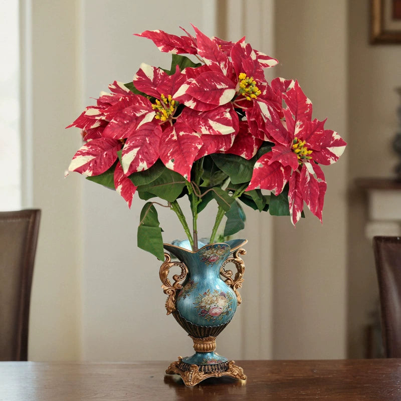 Realistic Christmas Faux Flower Arrangement, 20" Tall, Outdoor Holiday Decor, Thanksgiving, Winter Wonderland, Party Centerpiece, Vase Stems