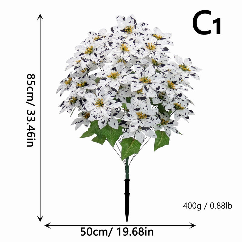 Artificial Poinsettia Stems, 35" Tall Christmas Flowers, Real-Touch Faux Blooms for Holiday Decor, Weddings, and Home Vase Arrangements