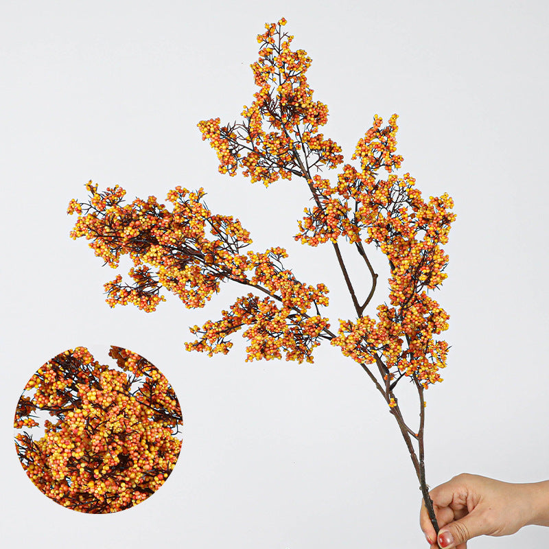 35" Realistic Artificial Foam Lucky Berry Stems, Lifelike Greenery Bouquet for Home Decor, Wedding Centerpieces, Vase Arrangements