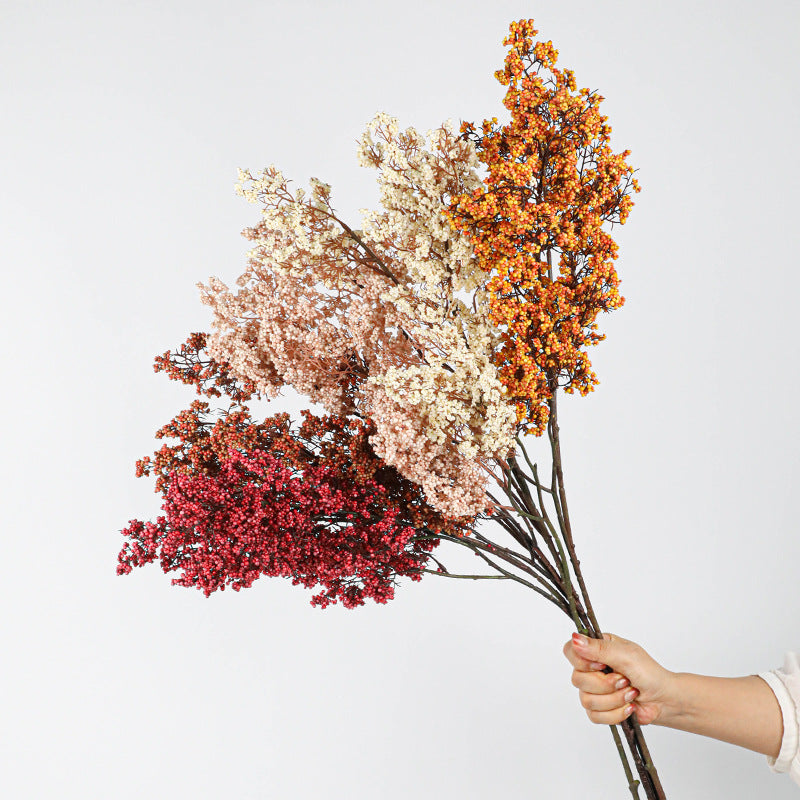35" Realistic Artificial Foam Lucky Berry Stems, Lifelike Greenery Bouquet for Home Decor, Wedding Centerpieces, Vase Arrangements