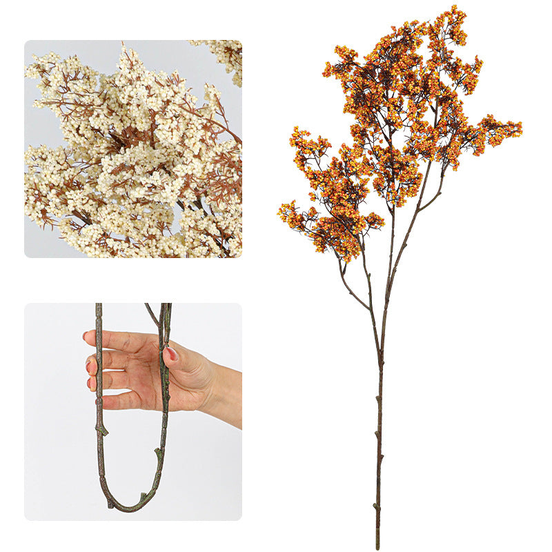 35" Realistic Artificial Foam Lucky Berry Stems, Lifelike Greenery Bouquet for Home Decor, Wedding Centerpieces, Vase Arrangements