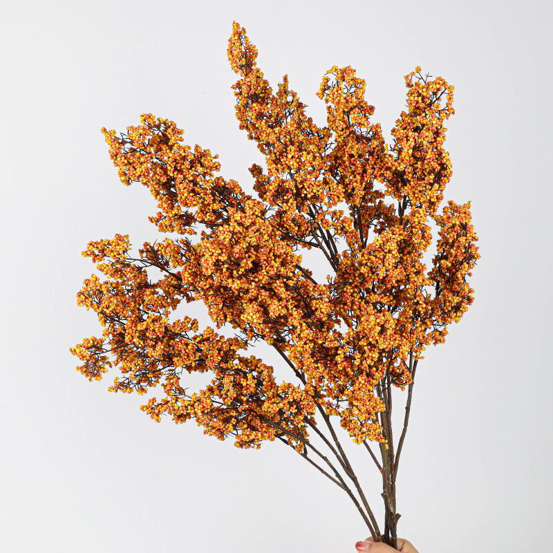35" Realistic Artificial Foam Lucky Berry Stems, Lifelike Greenery Bouquet for Home Decor, Wedding Centerpieces, Vase Arrangements