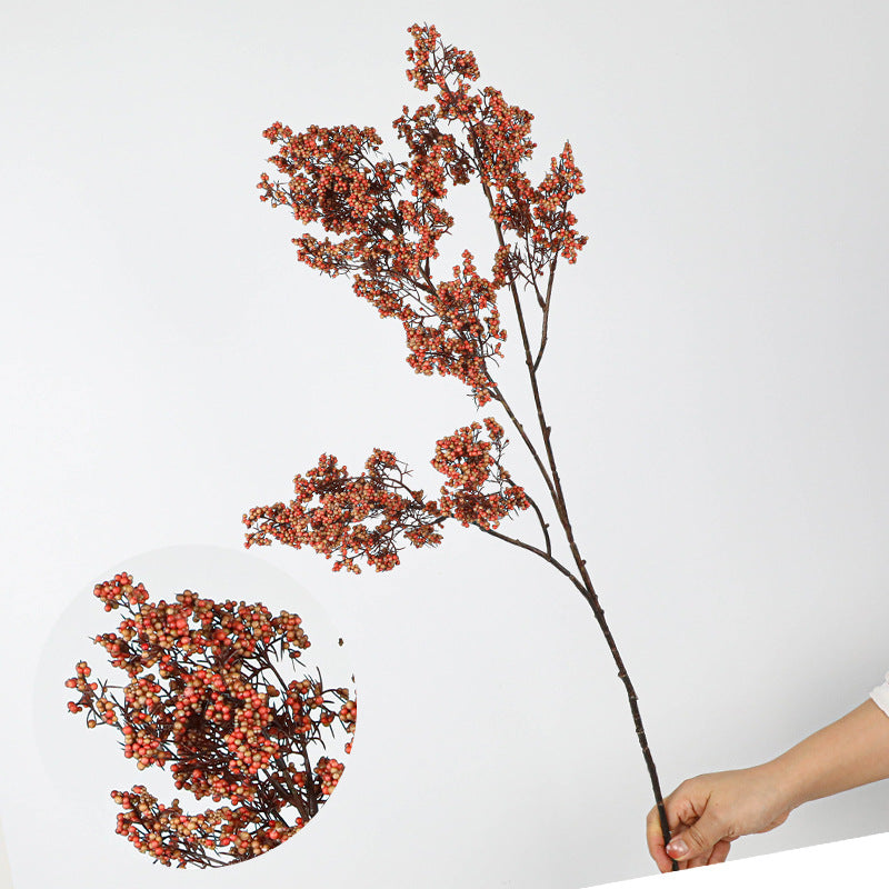 35" Realistic Artificial Foam Lucky Berry Stems, Lifelike Greenery Bouquet for Home Decor, Wedding Centerpieces, Vase Arrangements