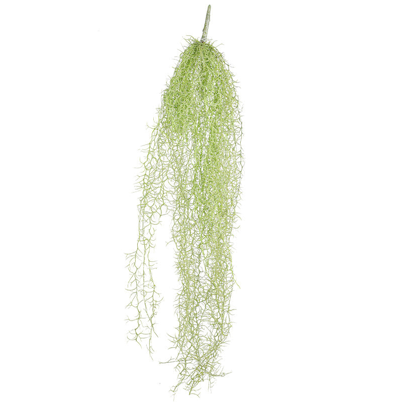 Artificial Spanish Moss Hanging Plant - 35" Realistic Tillandsia Usneoides Stems (2 Pack), Perfect for Wedding Decor, Boho Home Hanging Basket Filler, Window Displays & Bulk Floral Arrangements