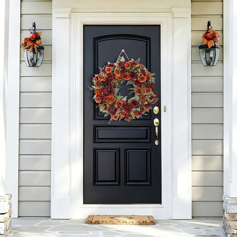Fall Peony Wreath 18" Real-Touch Artificial Flowers, Indoor/Outdoor Decor for Home, Weddings, Seasonal Displays