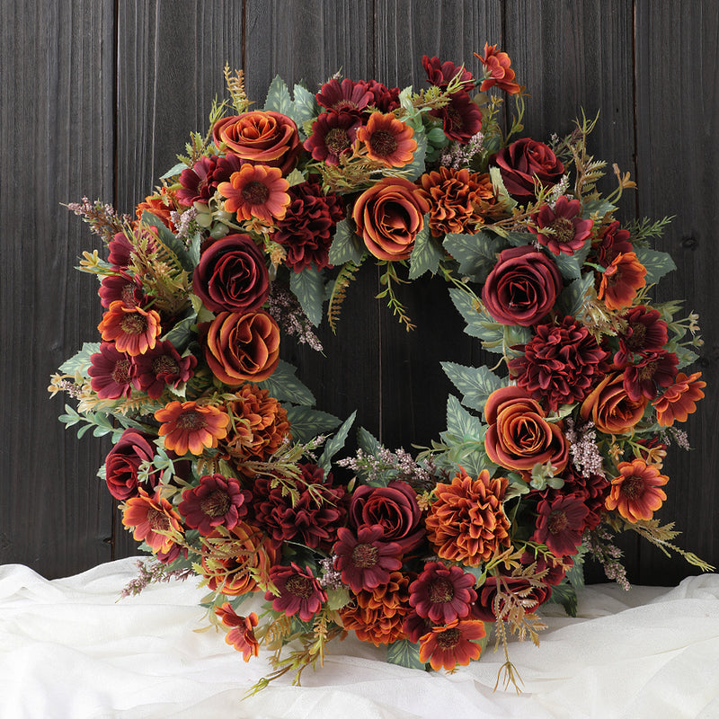 Fall Peony Wreath 18" Real-Touch Artificial Flowers, Indoor/Outdoor Decor for Home, Weddings, Seasonal Displays