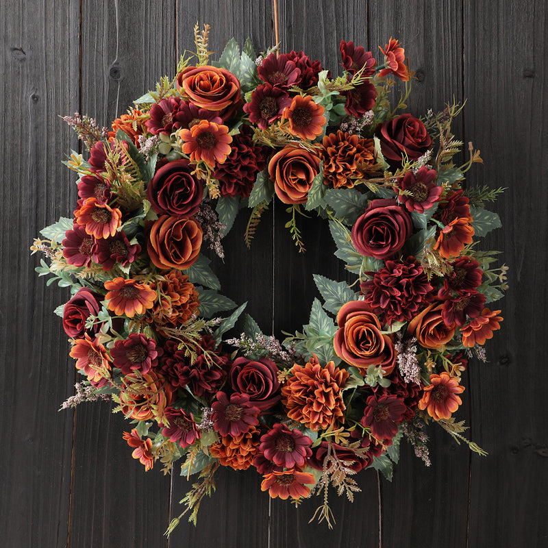 Fall Peony Wreath 18" Real-Touch Artificial Flowers, Indoor/Outdoor Decor for Home, Weddings, Seasonal Displays