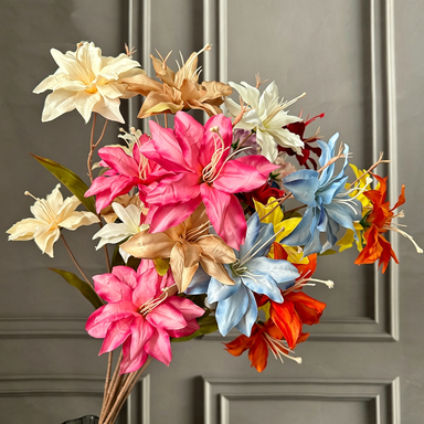 Artificial Lilies,  33" Tall, White Silk Flowers for Wedding Decor, Home Arrangements, Events, Bulk Discounts Available