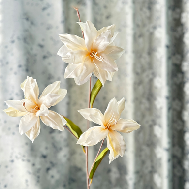 Artificial Lilies,  33" Tall, White Silk Flowers for Wedding Decor, Home Arrangements, Events, Bulk Discounts Available