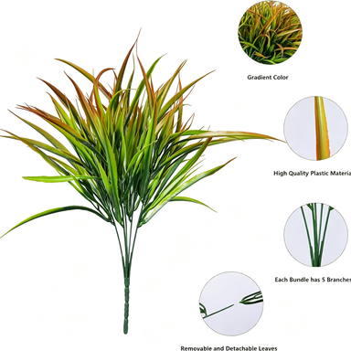 Artificial Spring Grass Stems, 15" Real-Touch Faux Greenery, 2-Pack – Lifelike Home Decor, Wedding Centerpieces, DIY Floral Arrangements, Bulk Discounts for Florists & Event Planners