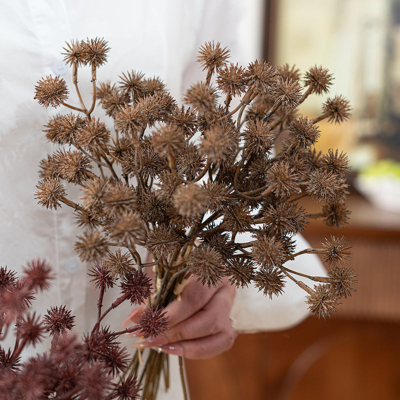 Autumn Chestnut Burr Stems, 11" Realistic Faux Fall Branches, Rustic Home Decor, Wedding Centerpieces, Bulk Wholesale Florist Supplies