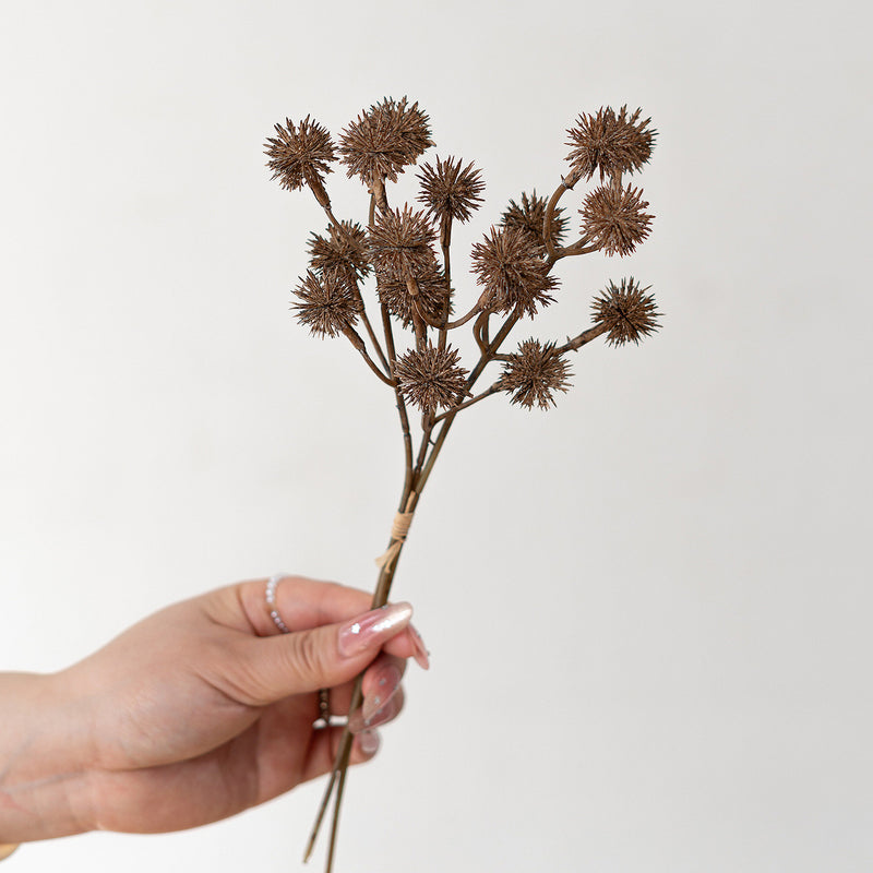 Autumn Chestnut Burr Stems, 11" Realistic Faux Fall Branches, Rustic Home Decor, Wedding Centerpieces, Bulk Wholesale Florist Supplies
