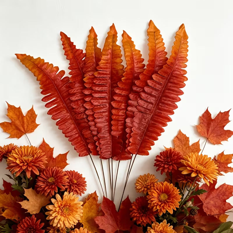 Persian Fern Faux Leaves, 20-Pack – 17" Realistic Plastic Fronds for Vase Arrangements, Wedding Centerpieces, Home & Office Decor