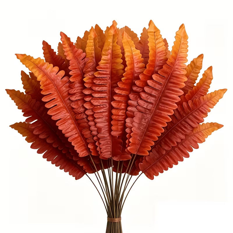 Persian Fern Faux Leaves, 20-Pack – 17" Realistic Plastic Fronds for Vase Arrangements, Wedding Centerpieces, Home & Office Decor