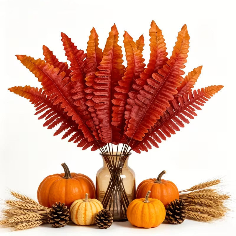 Persian Fern Faux Leaves, 20-Pack – 17" Realistic Plastic Fronds for Vase Arrangements, Wedding Centerpieces, Home & Office Decor