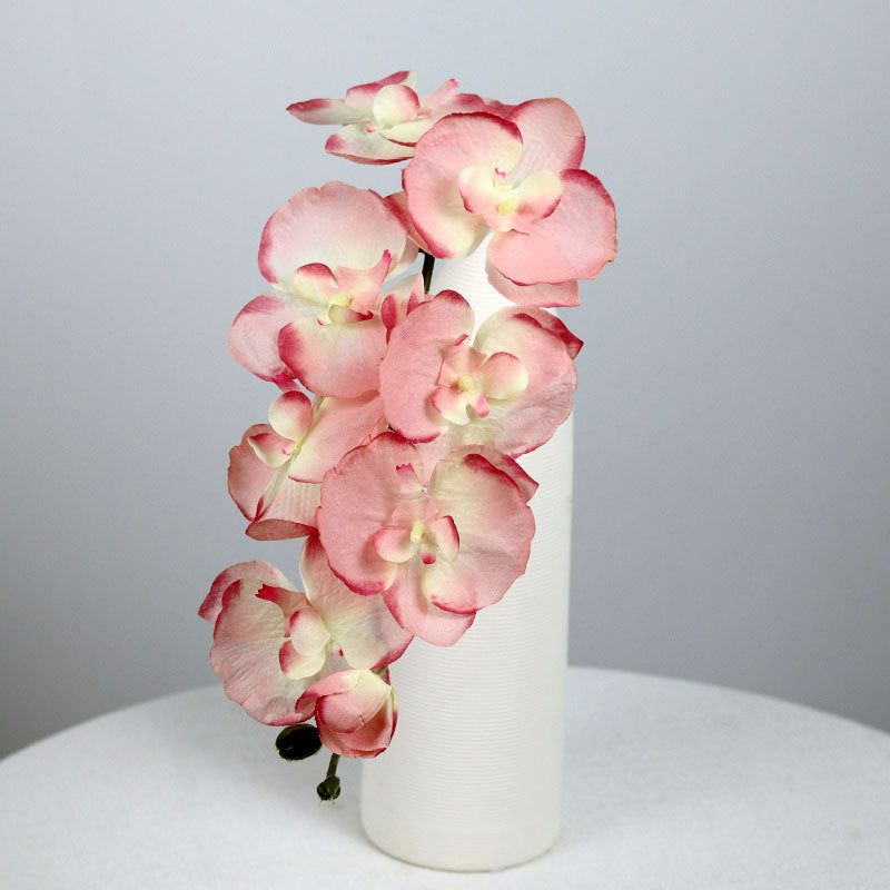 Realistic Phalaenopsis Orchid Stem, 27" Silk Artificial Flower for Vases, Wedding Centerpieces, Home Decor & Commercial Displays – 8 Blooms per Stem (Autumn Hues)