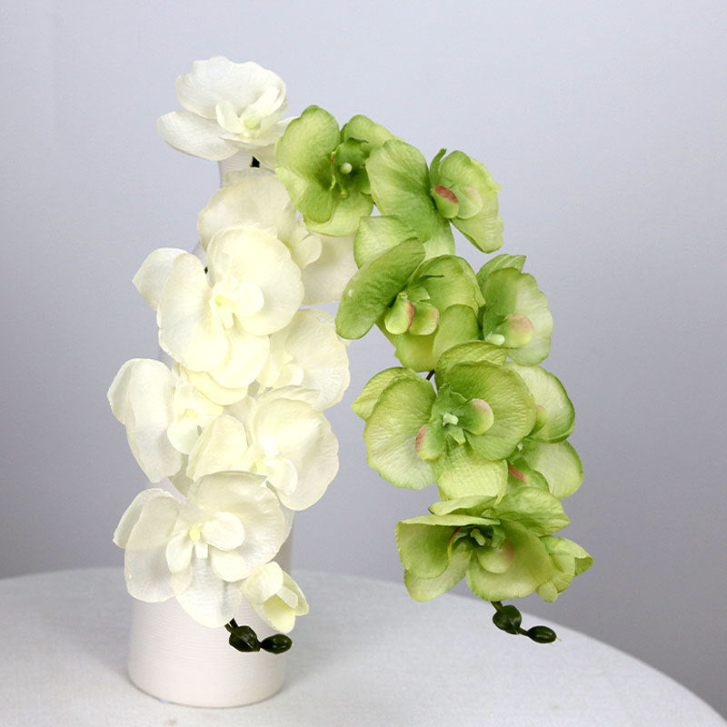 Realistic Phalaenopsis Orchid Stem, 27" Silk Artificial Flower for Vases, Wedding Centerpieces, Home Decor & Commercial Displays – 8 Blooms per Stem (Autumn Hues)
