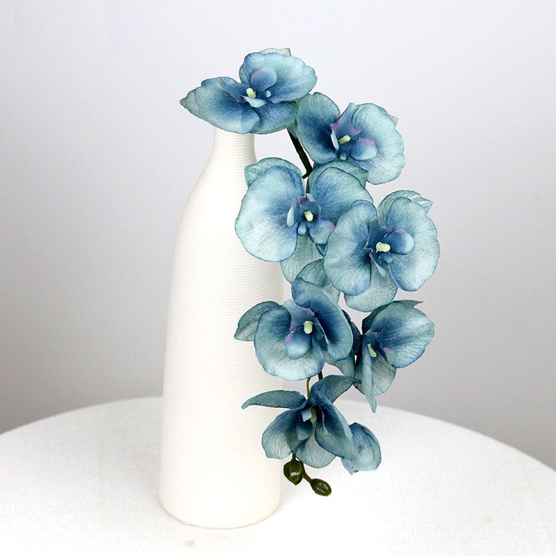 Realistic Phalaenopsis Orchid Stem, 27" Silk Artificial Flower for Vases, Wedding Centerpieces, Home Decor & Commercial Displays – 8 Blooms per Stem (Autumn Hues)