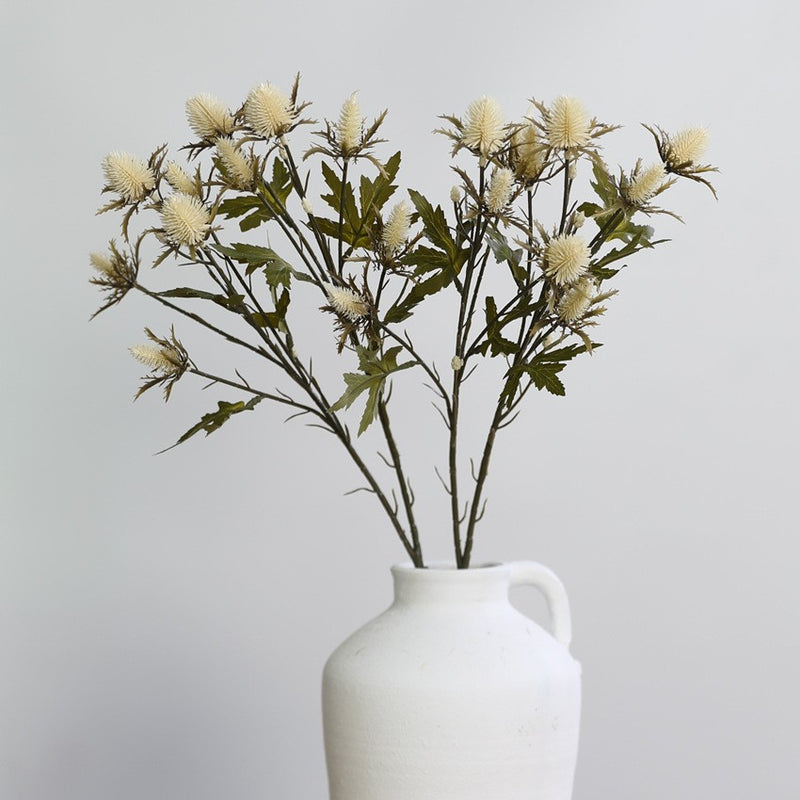 Eryngium Artificial Flowers, 27" Real-Touch Faux Sea Holly Stems, Set of 2 - Rustic Home Decor, Wedding Centerpieces, DIY Floral Arrangements