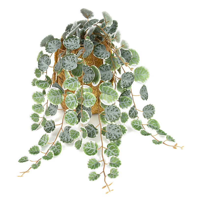 126 Leaf Real-Touch Silver Dollar Eucalyptus Vine - 19" Lifelike Faux Greenery for Wedding Decor, Hanging Planters, Home & Event Styling