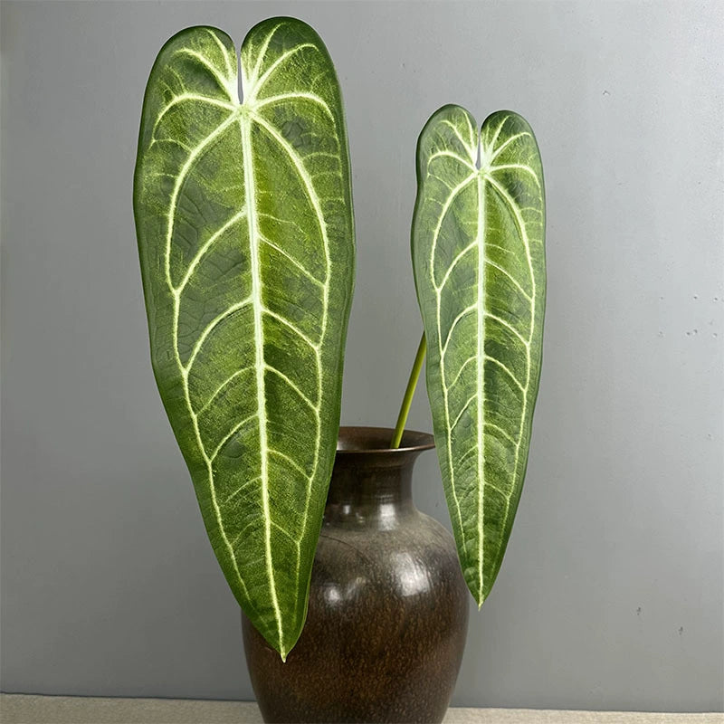 2-Pack Real-Touch Anthurium Faux Greenery Stems, 35" Tall, Green & Light Green, Vase Fillers, Home Decor, Wedding Arrangements, Office & Event Styling