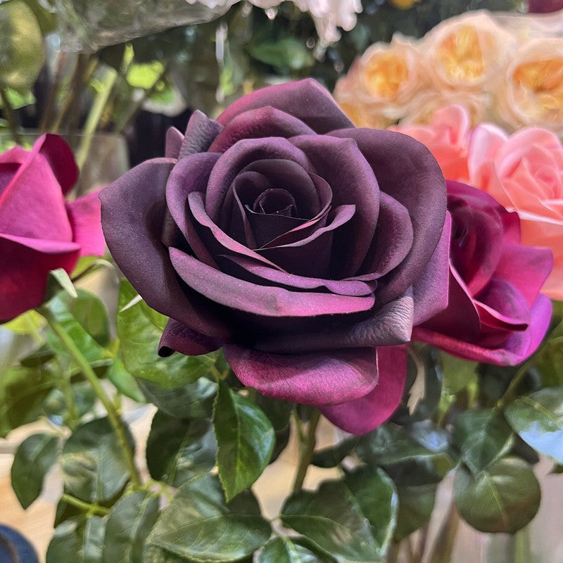 Real-Touch Faux Carolina Rose, 26" Stem, 4" Bloom, Perfect for Vase Arrangements, Wedding Bouquets, and Home Decor