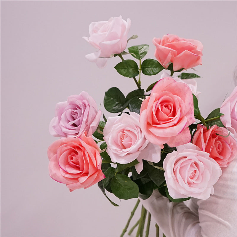 Real-Touch Faux Carolina Rose, 26" Stem, 4" Bloom, Perfect for Vase Arrangements, Wedding Bouquets, and Home Decor