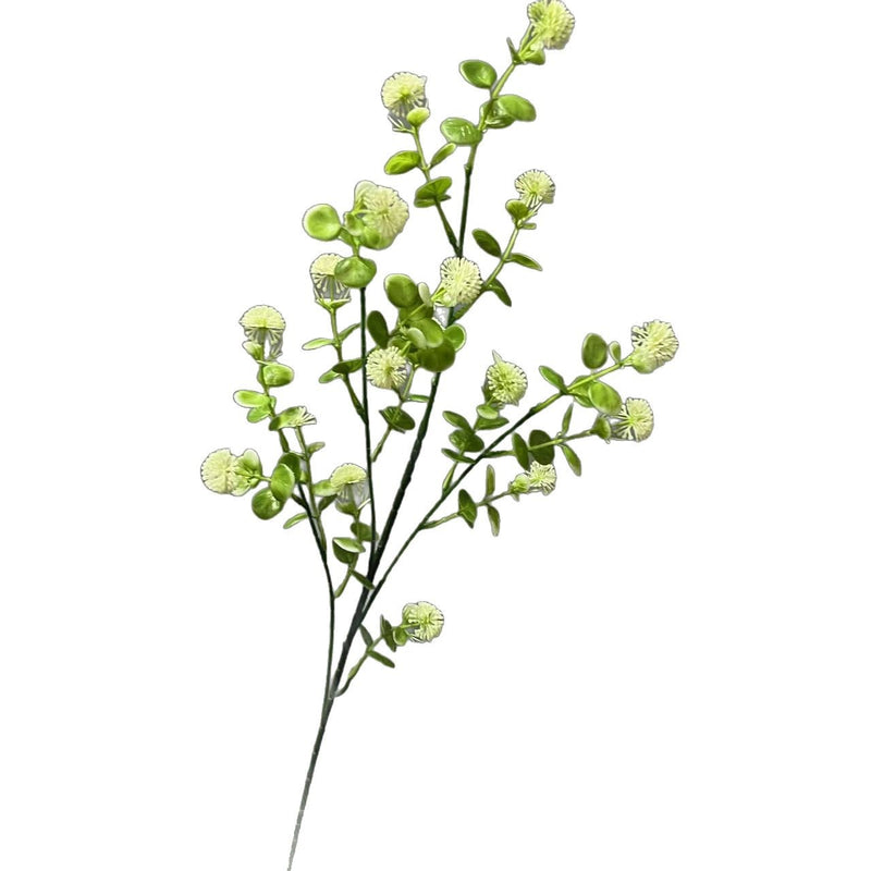 Artificial Globe Thistle Stems, 35" Real-Touch Green Floral Stems, 5-Pack for Wedding Centerpieces, Boho Home Decor, Vase Arrangements