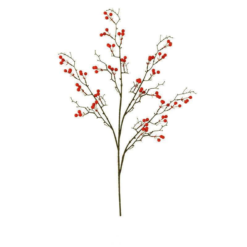 Realistic Artificial Holly Berry Stems, 24", 31", 35", Red Faux Holly Berries for Home Decor, Weddings, and Seasonal Arrangements