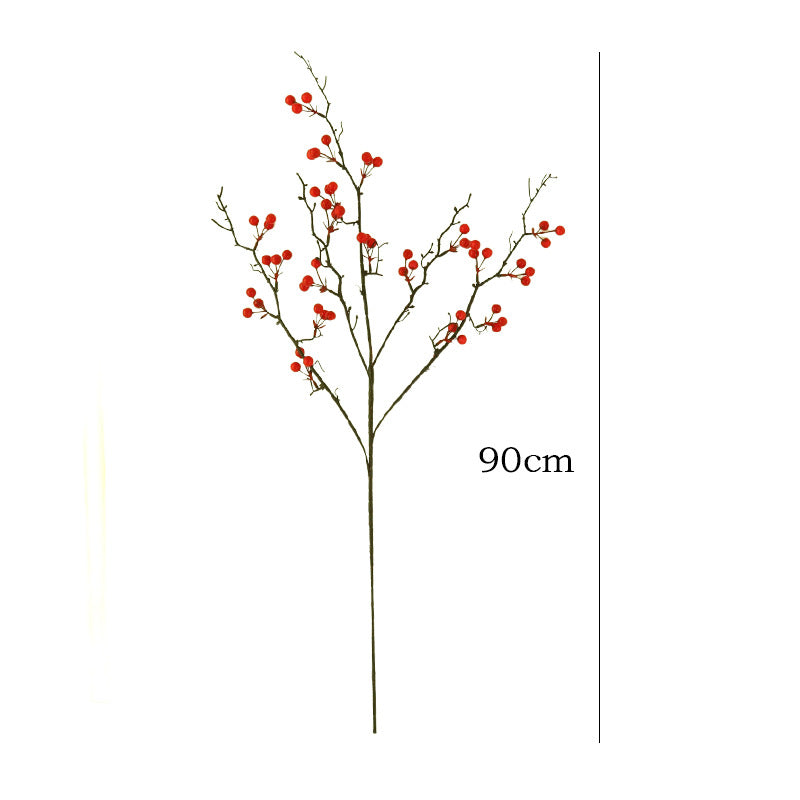 Realistic Artificial Holly Berry Stems, 24", 31", 35", Red Faux Holly Berries for Home Decor, Weddings, and Seasonal Arrangements