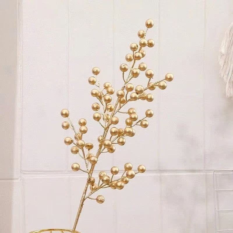 Realistic Artificial Holly Berry Stems, 24", 31", 35", Red Faux Holly Berries for Home Decor, Weddings, and Seasonal Arrangements
