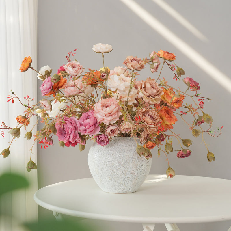Luxury Silk Lotus Flower Bouquet, 30" Tall, Realistic Faux Floral Arrangement for Home Decor, Weddings, Events, and Vase Displays