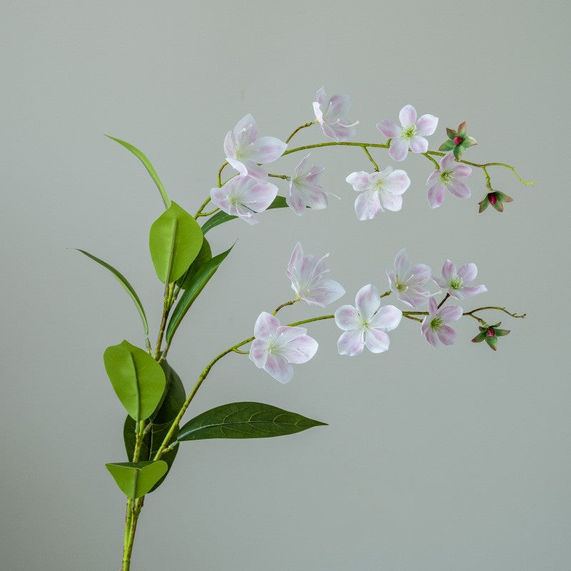 Artificial Crabapple Blossom Stem, 39" Tall, Real-Touch Plastic, 16 Blooms, Perfect for Wedding Decor, Home Arrangements, and Vase Displays