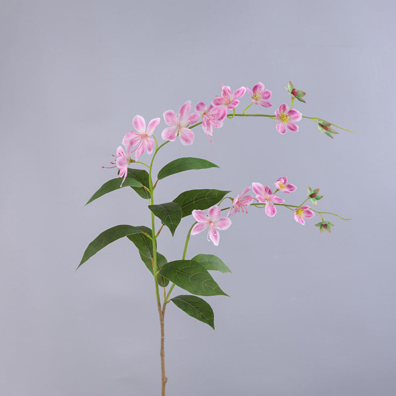 Artificial Crabapple Blossom Stem, 39" Tall, Real-Touch Plastic, 16 Blooms, Perfect for Wedding Decor, Home Arrangements, and Vase Displays
