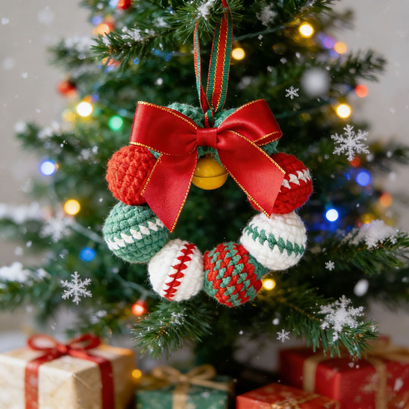4" Handmade Wool Pomander Christmas Ornament - Holiday Balls (1" Each) for Tree, Gift Wrapping, Car Mirror & DIY Decor