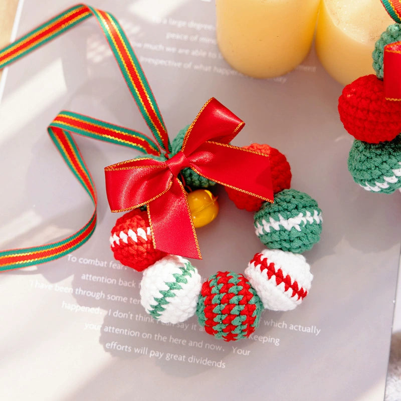 4" Handmade Wool Pomander Christmas Ornament - Holiday Balls (1" Each) for Tree, Gift Wrapping, Car Mirror & DIY Decor